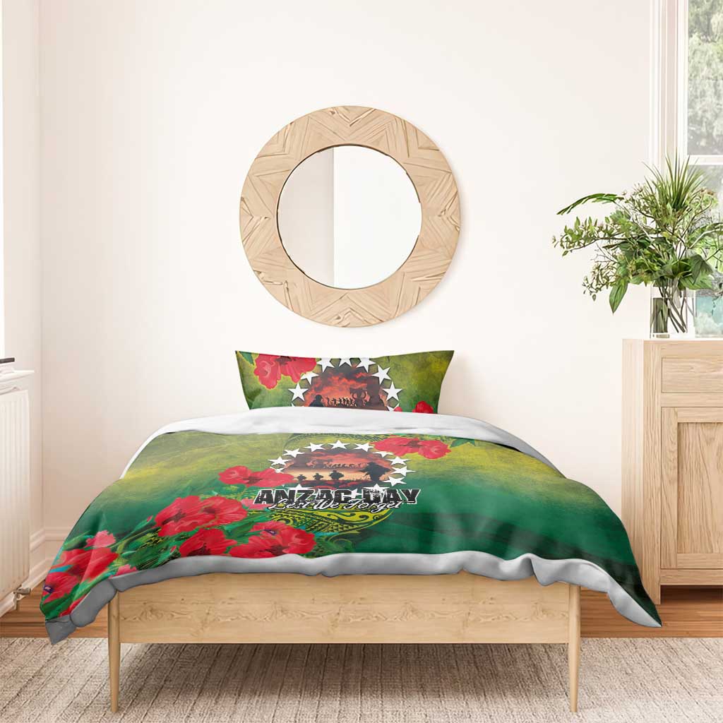 Cook Islands ANDAC Day Bedding Set Honor and Remember Soliders-Forever in My Thoughts Grunge Style LT03 - Polynesian Pride