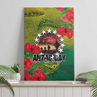 Cook Islands ANDAC Day Canvas Wall Art Honor and Remember Soliders-Forever in My Thoughts Grunge Style