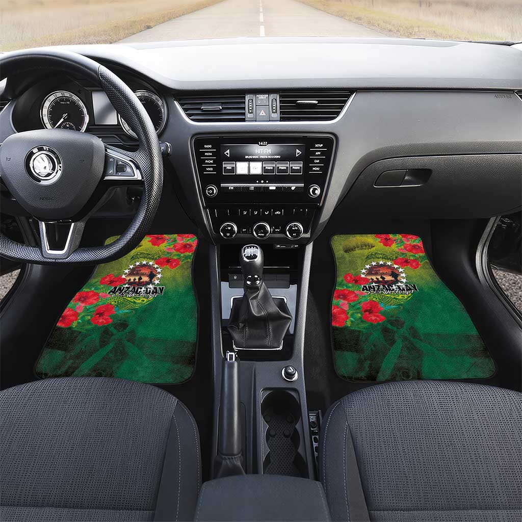 Cook Islands ANDAC Day Car Mats Honor and Remember Soliders-Forever in My Thoughts Grunge Style