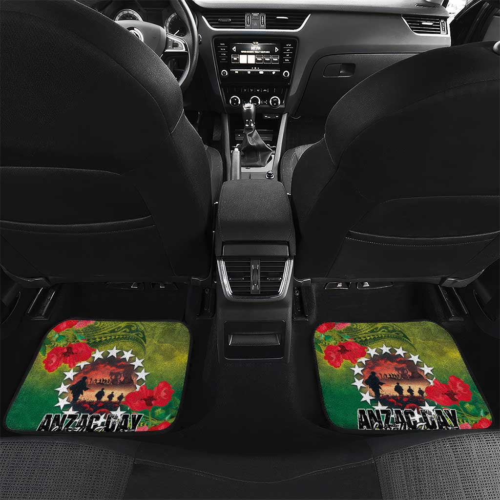 Cook Islands ANDAC Day Car Mats Honor and Remember Soliders-Forever in My Thoughts Grunge Style