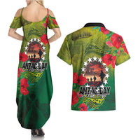 Cook Islands ANDAC Day Couples Matching Summer Maxi Dress and Hawaiian Shirt Honor and Remember Soliders-Forever in My Thoughts Grunge Style LT03 - Polynesian Pride
