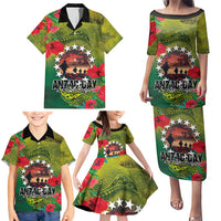 Cook Islands ANDAC Day Family Matching Puletasi and Hawaiian Shirt Honor and Remember Soliders-Forever in My Thoughts Grunge Style LT03 - Polynesian Pride
