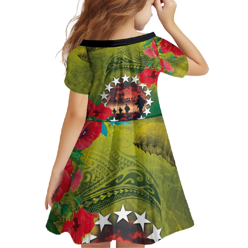 Cook Islands ANDAC Day Family Matching Summer Maxi Dress and Hawaiian Shirt Honor and Remember Soliders-Forever in My Thoughts Grunge Style
