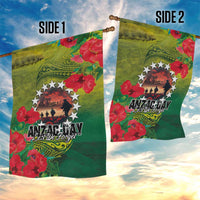Cook Islands ANDAC Day Garden Flag Honor and Remember Soliders-Forever in My Thoughts Grunge Style