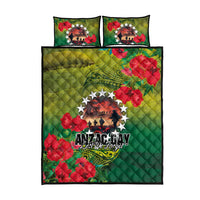 Cook Islands ANDAC Day Quilt Bed Set Honor and Remember Soliders-Forever in My Thoughts Grunge Style