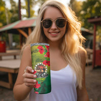 Cook Islands ANDAC Day Skinny Tumbler Honor and Remember Soliders-Forever in My Thoughts Grunge Style LT03 - Polynesian Pride