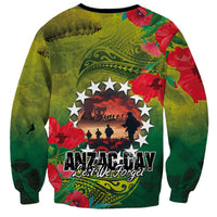 Cook Islands ANDAC Day Sweatshirt Honor and Remember Soliders-Forever in My Thoughts Grunge Style LT03 - Polynesian Pride