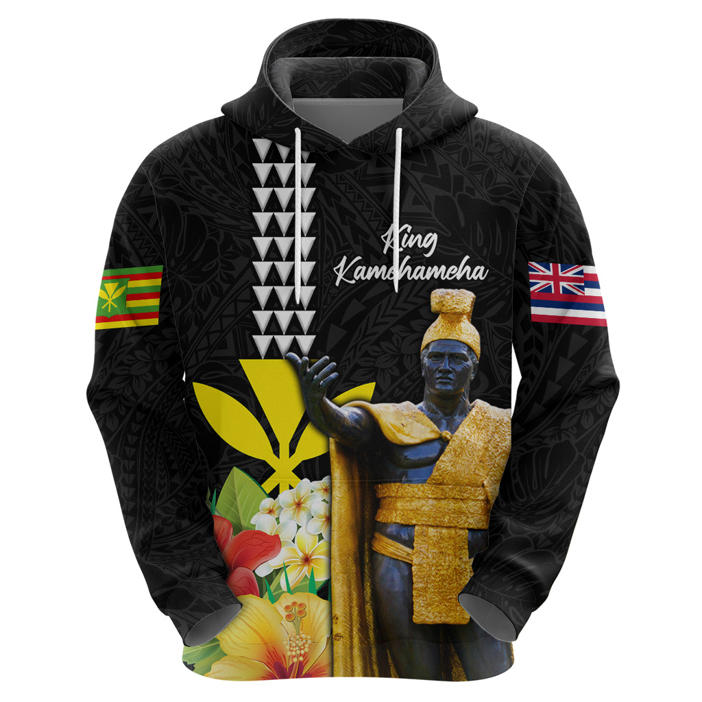 Hawaii King Kamehameha Day Zip Hoodie Kanaka Maoli Hibiscus Flower and Kakau Pattern