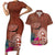 Chamorro Biba Guam Couples Matching Short Sleeve Bodycon Dress and Hawaiian Shirt Latte Stone Tribal and Hibiscus Flower Tapa Pattern