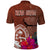 Chamorro Biba Guam Polo Shirt Latte Stone Tribal and Hibiscus Flower Tapa Pattern