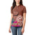 Chamorro Biba Guam Women Polo Shirt Latte Stone Tribal and Hibiscus Flower Tapa Pattern