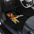 Papua New Guinea Remembrance Day Car Mats Bird of Paradise Plumeria Flower and Polynesian Pattern