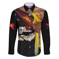 Papua New Guinea Remembrance Day Family Matching Tank Maxi Dress and Hawaiian Shirt Bird of Paradise Plumeria Flower and Polynesian Pattern