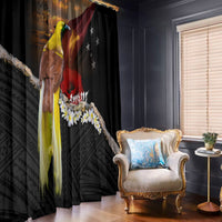 Papua New Guinea Remembrance Day Window Curtain Bird of Paradise Plumeria Flower and Polynesian Pattern LT03 - Polynesian Pride
