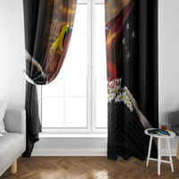 Papua New Guinea Remembrance Day Window Curtain Bird of Paradise Plumeria Flower and Polynesian Pattern LT03 - Polynesian Pride