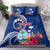 Personalised Guam Liberation Bedding Set Latte Stone and Guahan Seal Jungle Flower