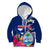 Guam Liberation Kid Hoodie Latte Stone and Guahan Seal Jungle Flower
