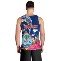 Guam Liberation Men Tank Top Latte Stone and Guahan Seal Jungle Flower