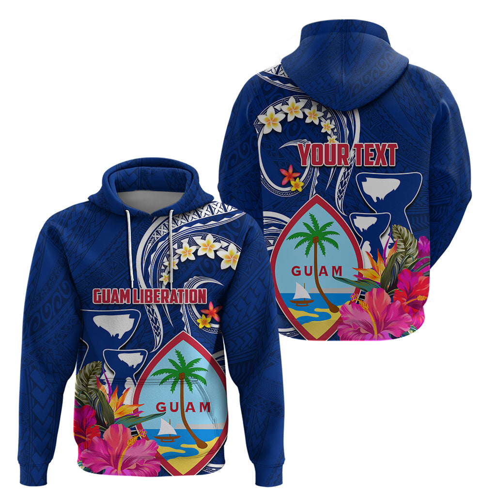 Guam Liberation Zip Hoodie Latte Stone and Guahan Seal Jungle Flower