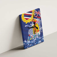 Hawaii King Kamehameha Day Canvas Wall Art Lei Sea Waves Polynesian Tapa Pattern LT03 - Polynesian Pride
