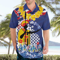 Hawaii King Kamehameha Day Hawaiian Shirt Lei Sea Waves Polynesian Tapa Pattern