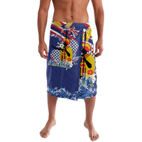 Hawaii King Kamehameha Day Lavalava Lei Sea Waves Polynesian Tapa Pattern