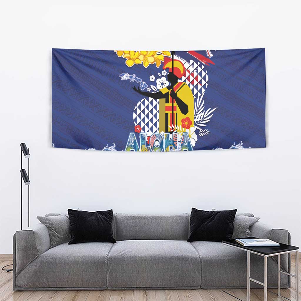Hawaii King Kamehameha Day Tapestry Lei Sea Waves Polynesian Tapa Pattern LT03 - Polynesian Pride