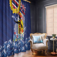 Hawaii King Kamehameha Day Window Curtain Lei Sea Waves Polynesian Tapa Pattern LT03 - Polynesian Pride