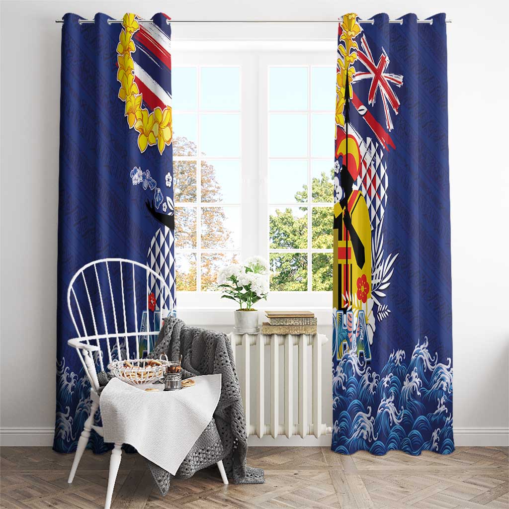 Hawaii King Kamehameha Day Window Curtain Lei Sea Waves Polynesian Tapa Pattern LT03 - Polynesian Pride