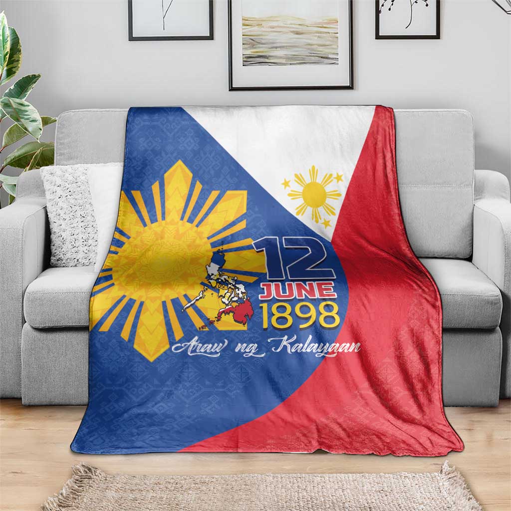 Philippines Independence Day Blanket Araw ng Kalayaan Polynesian Sun and YAKAN Pattern