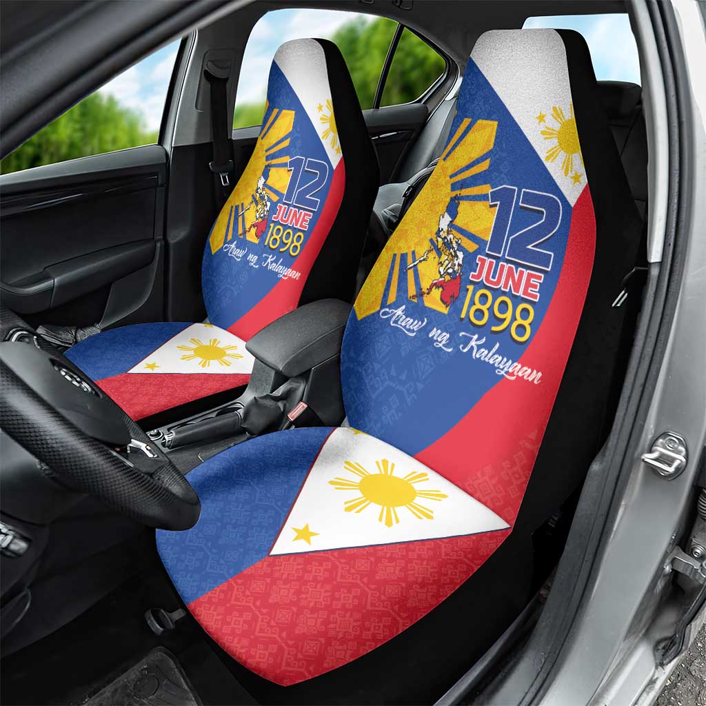 Philippines Independence Day Car Seat Cover Araw ng Kalayaan Polynesian Sun and YAKAN Pattern
