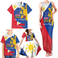Philippines Independence Day Family Matching Tank Maxi Dress and Hawaiian Shirt Araw ng Kalayaan Polynesian Sun and YAKAN Pattern