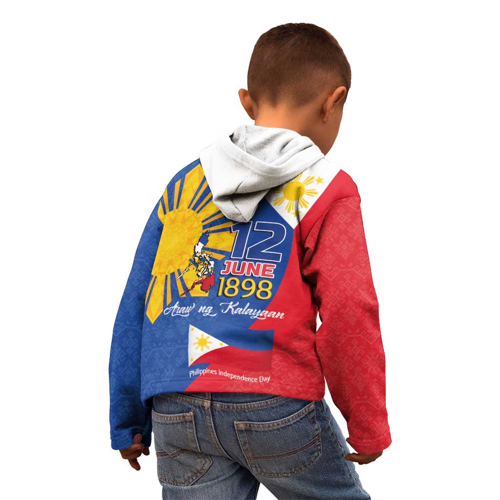 Philippines Independence Day Kid Hoodie Araw ng Kalayaan Polynesian Sun and YAKAN Pattern