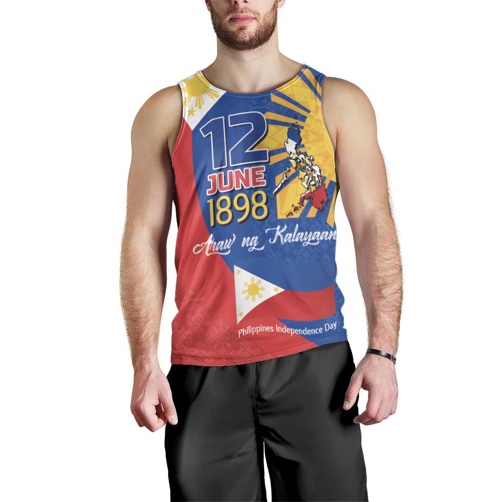 Philippines Independence Day Men Tank Top Araw ng Kalayaan Polynesian Sun and YAKAN Pattern