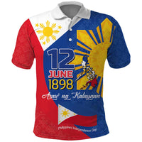 Philippines Independence Day Polo Shirt Araw ng Kalayaan Polynesian Sun and YAKAN Pattern