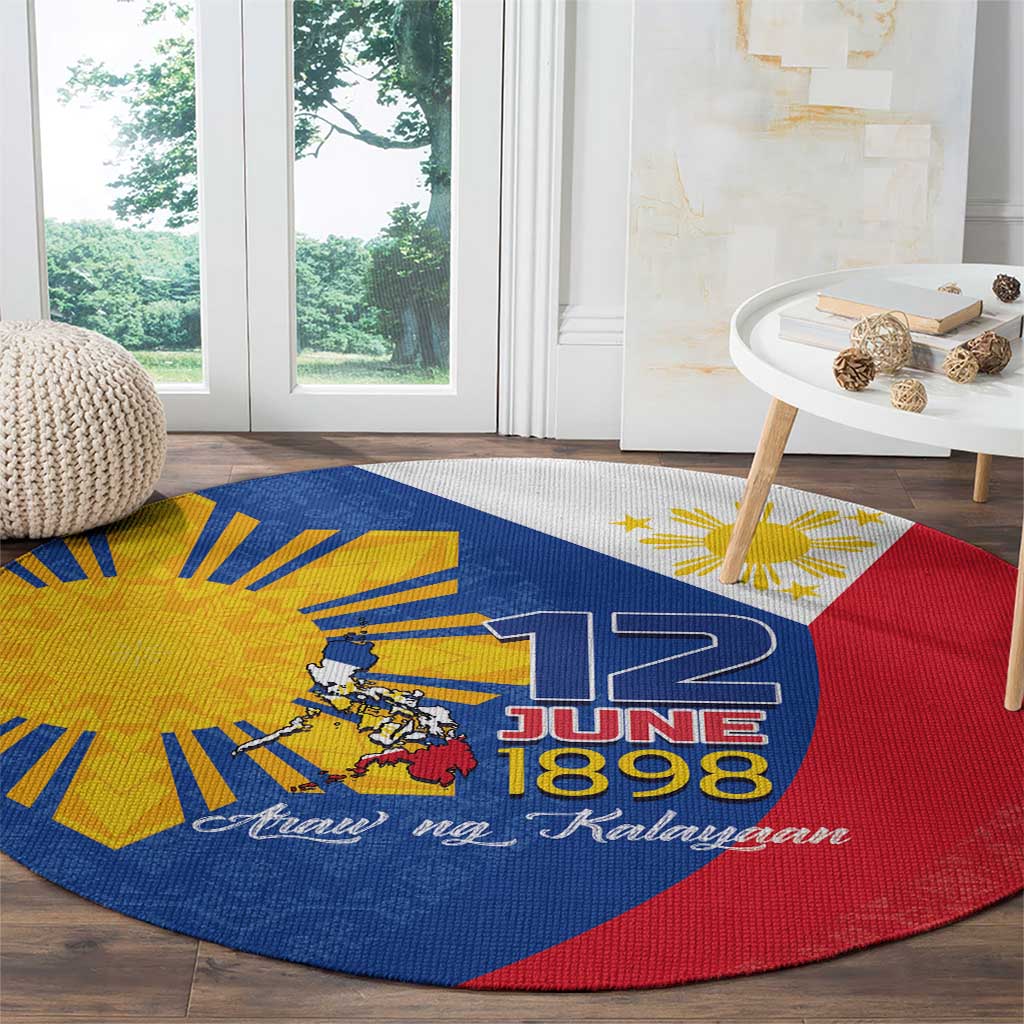 Philippines Independence Day Round Carpet Araw ng Kalayaan Polynesian Sun and YAKAN Pattern
