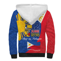 Philippines Independence Day Sherpa Hoodie Araw ng Kalayaan Polynesian Sun and YAKAN Pattern