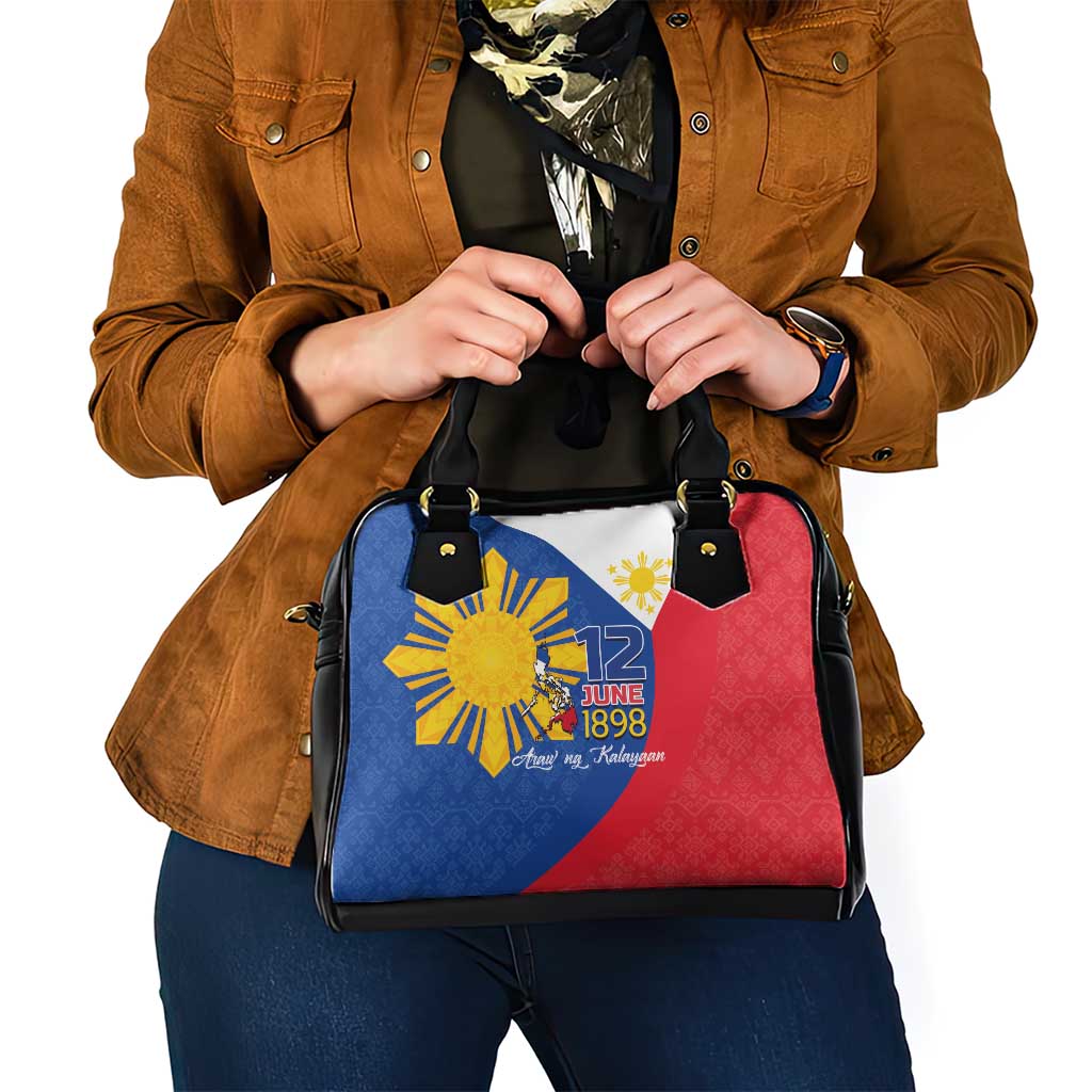 Philippines Independence Day Shoulder Handbag Araw ng Kalayaan Polynesian Sun and YAKAN Pattern