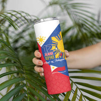 Philippines Independence Day Skinny Tumbler Araw ng Kalayaan Polynesian Sun and YAKAN Pattern LT03 - Polynesian Pride
