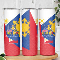 Philippines Independence Day Skinny Tumbler Araw ng Kalayaan Polynesian Sun and YAKAN Pattern LT03 - Polynesian Pride
