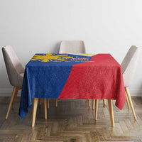 Philippines Independence Day Tablecloth Araw ng Kalayaan Polynesian Sun and YAKAN Pattern
