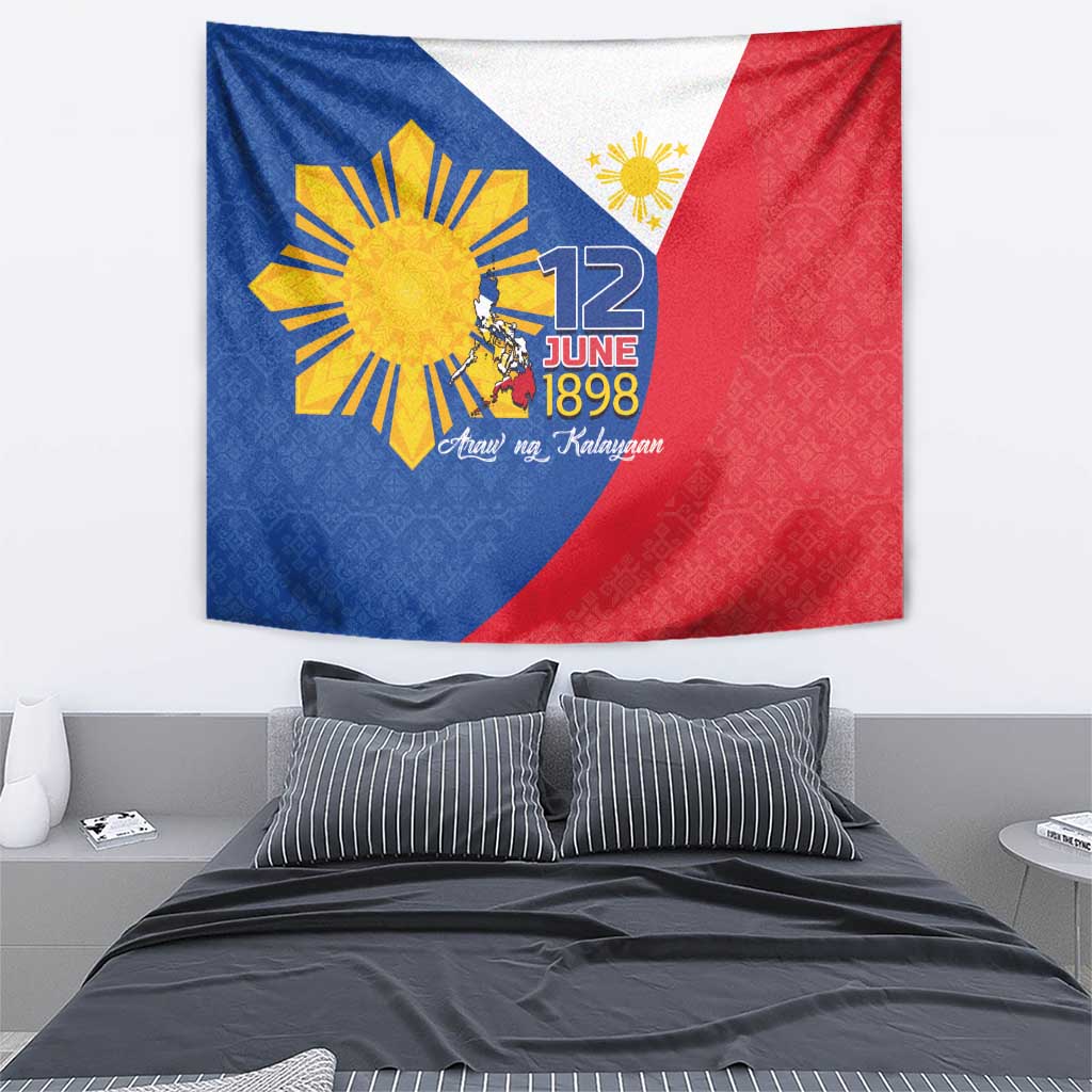 Philippines Independence Day Tapestry Araw ng Kalayaan Polynesian Sun and YAKAN Pattern