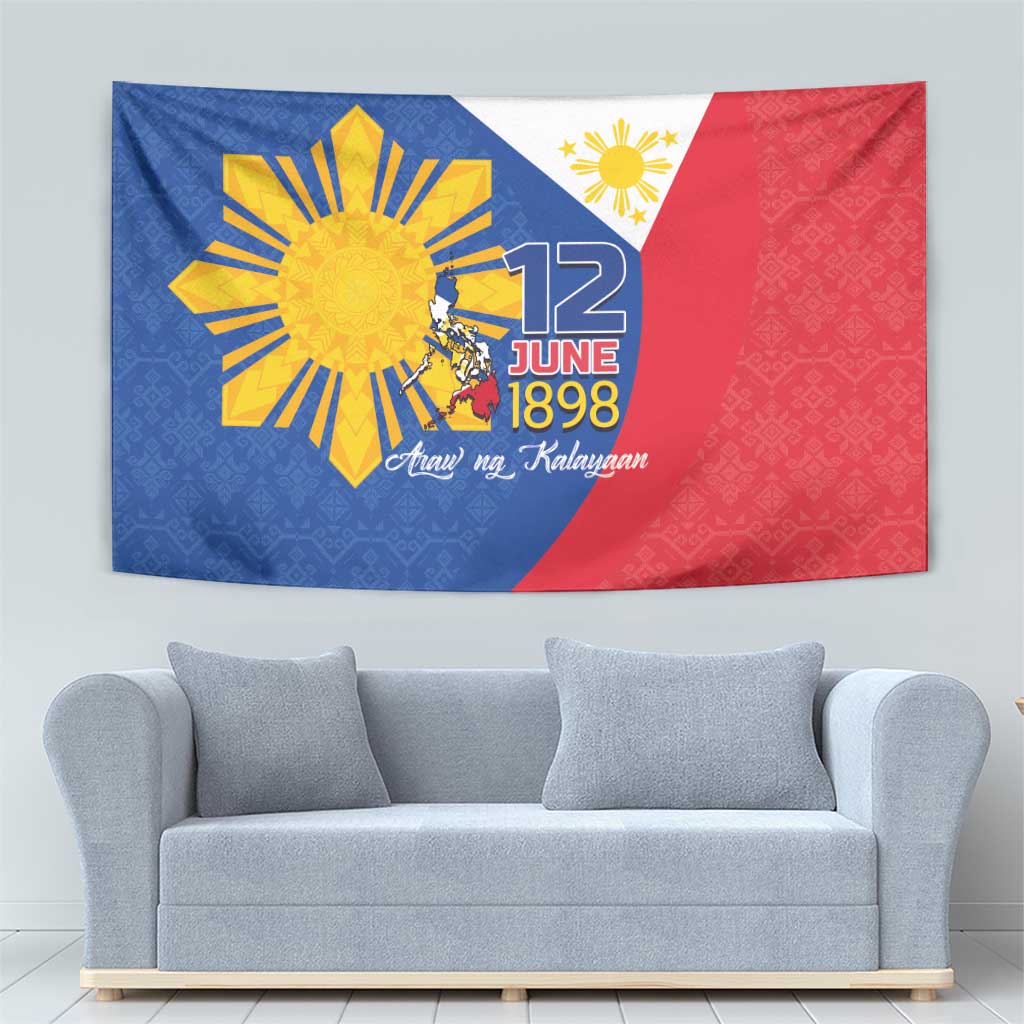 Philippines Independence Day Tapestry Araw ng Kalayaan Polynesian Sun and YAKAN Pattern