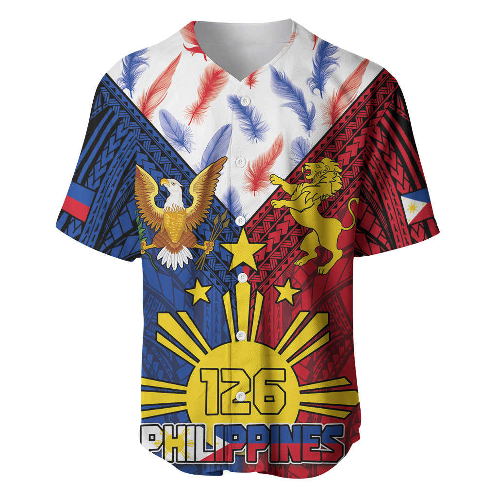 Philippines Independence Day 126th Anniversary Baseball Jersey Polynesian Pattern National Flag Style