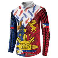 Philippines Independence Day 126th Anniversary Button Sweatshirt Polynesian Pattern National Flag Style