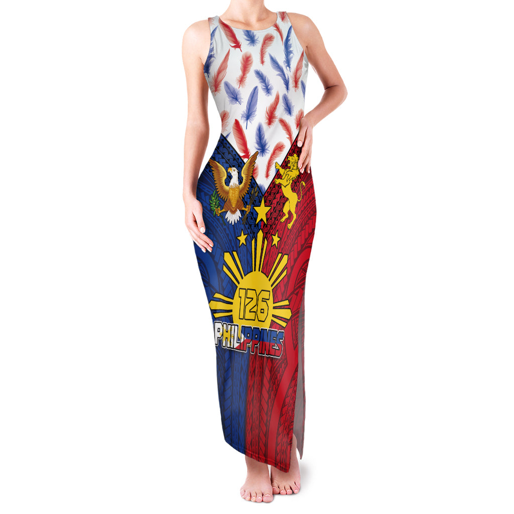 Philippines Independence Day 126th Anniversary Family Matching Tank Maxi Dress and Hawaiian Shirt Polynesian Pattern National Flag Style