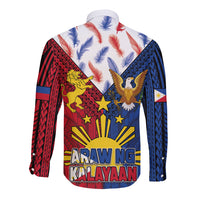 Philippines Independence Day 126th Anniversary Long Sleeve Button Shirt Polynesian Pattern National Flag Style