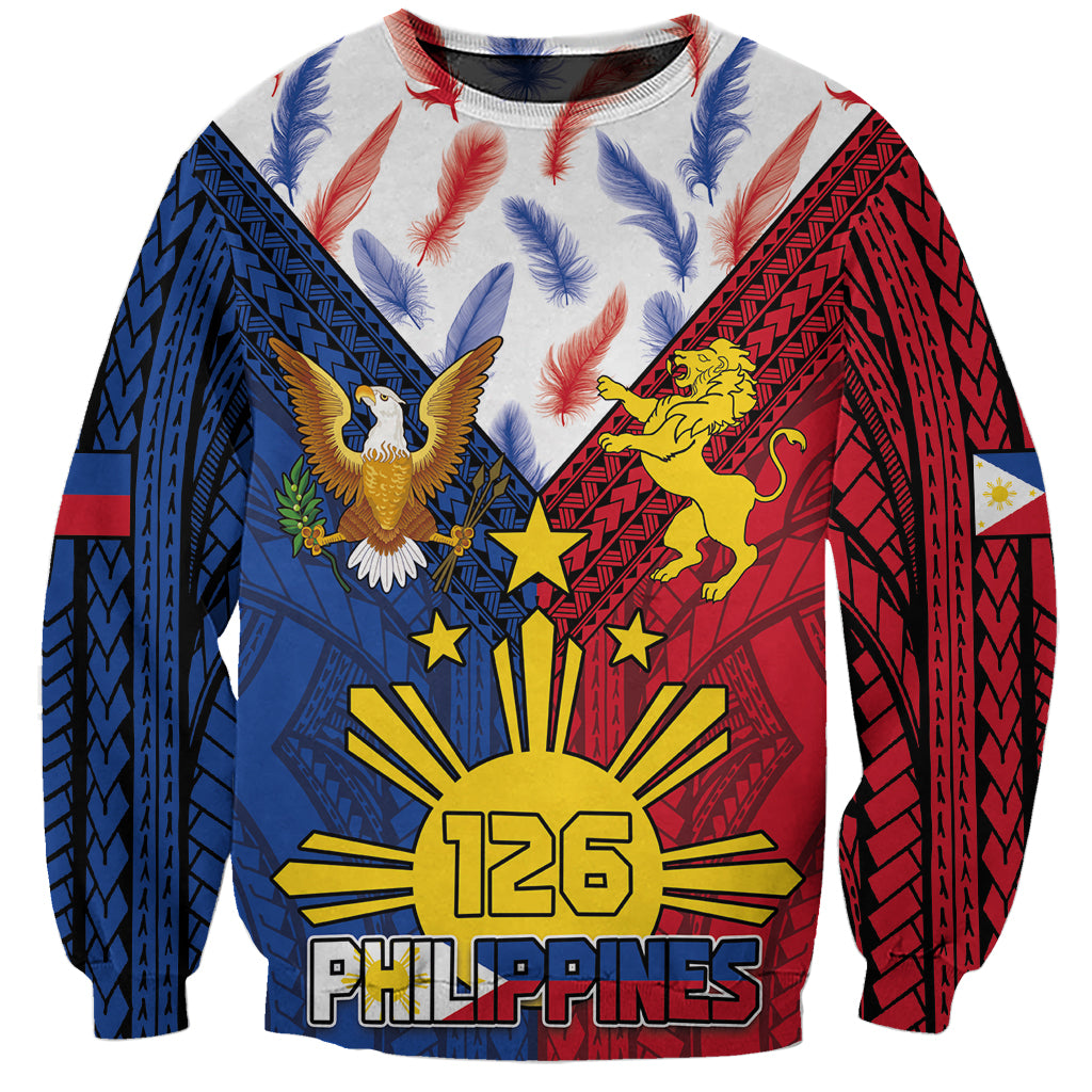 Philippines Independence Day 126th Anniversary Sweatshirt Polynesian Pattern National Flag Style