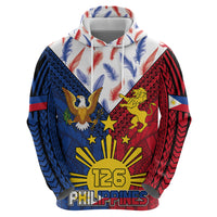 Philippines Independence Day 126th Anniversary Zip Hoodie Polynesian Pattern National Flag Style