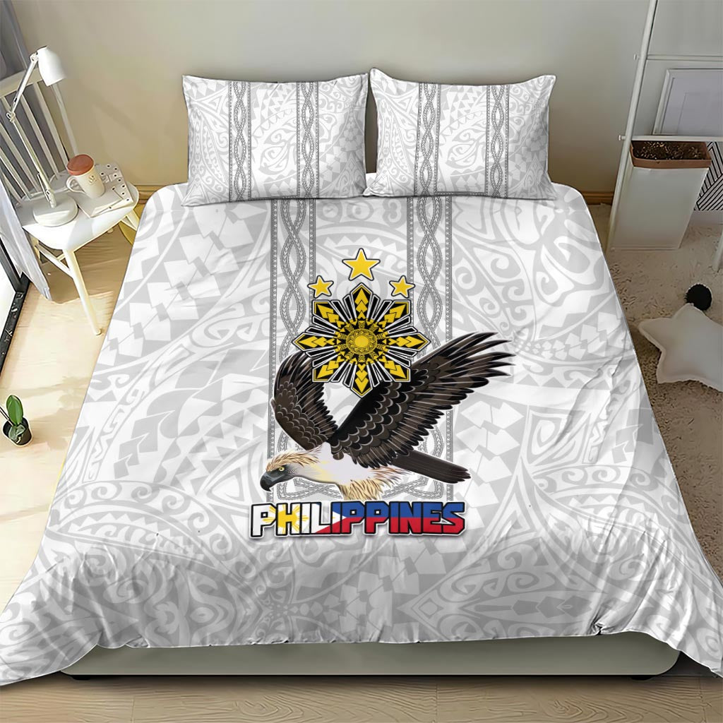 Philippines Eagle Week Bedding Set Polynesian Pattern Barong Style